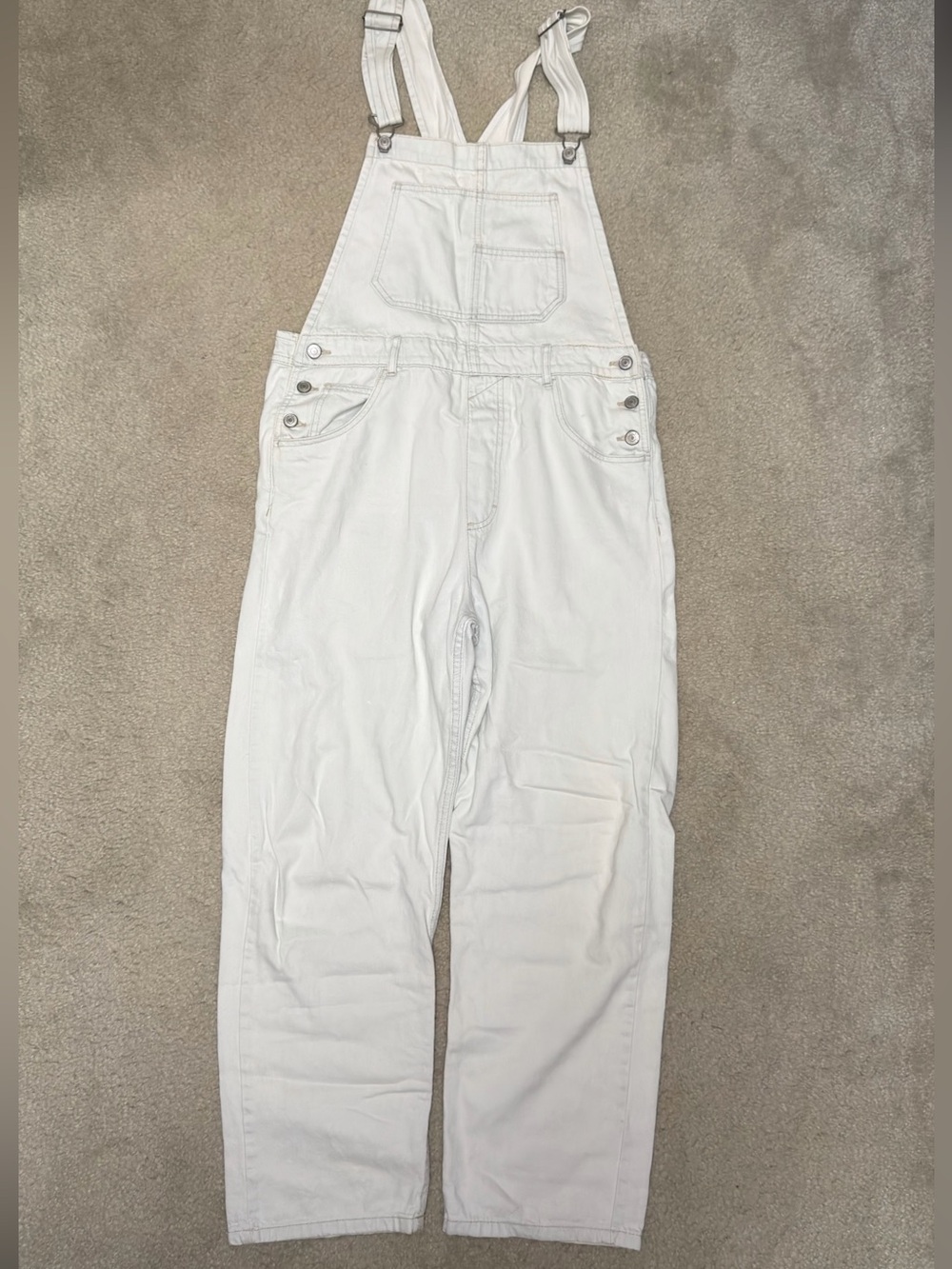 Free People Ziggy Denim Overalls Bleach Bloom Large